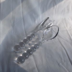 Vintage Bubble Glass Serving Utensils
